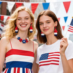 4th of July Earrings Red White Blue Patriotic Earrings for Women Dangle Tassel American Flag Earring 250th Anniversary USA Earring Memorial Independence Day 4th of July Outfits Accessories for Women
