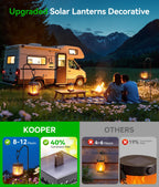 KOOPER Hanging Solar Lanterns Outdoor Waterproof, 4PCS Flickering Flame Hanging Solar Lights for Outside, Outdoor Solar Lanterns up to 12 Hours, Halloween Lanterns Decorative for Patio Yard Garden