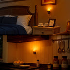 Briignite Candle Night Light, Amber Night Lights Plug into Wall 2 Pack, LED Flicker Candle Night Light with Light Sensor, 0-100LM Dimmable Nightlight for Kids Hallway Bathroom