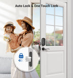 Veise RZ07 Fingerprint Smart Lock, 7-in-1 Smart Locks for Front Door, Keyless Entry Door Lock with App Control, Biometric Electronic Touchscreen Keypad Deadbolt, Matte Black