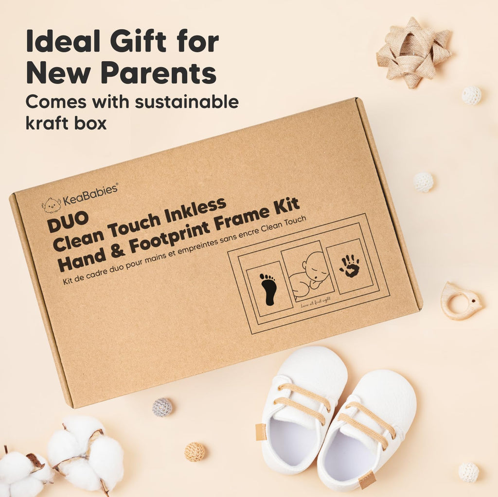 Inkless Hand and Footprint Kit, Boy Girl Newborn Keepsake (Alpine White)