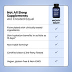HUM Mighty Night Nighttime Sleep Supplement for Skin Care, CoQ10, Valerian Root & Ferulic Acid to Support Cell Turnover, Skin Vitamins for Women and Men, Overnight Beauty Vitamins, 60 Vegan Softgels