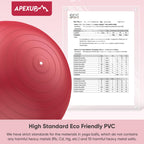 APEXUP Yoga Ball Exercise Ball, Anti Slip Stability Ball Chair, Heavy Duty Large Gym Ball for Fitness, Balance, Core Workout and Physical Therapy (S (15"~18") 45cm, Red)