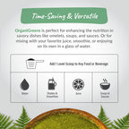 Organixx Greens Superfood Powder with Probiotic Digestive Enzymes, Gluten Free, Vegan, Daily Super Greens Powder Supplement Drink Mix for Gut Health, Immune Support & Energy, Organic, Non GMO, 10 oz