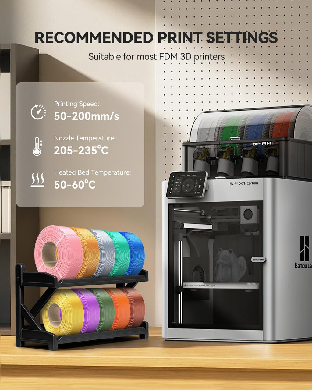 SUNLU 4KG Silk PLA Plus Filament Refill, No-Spool 3D Printer Silk Filament 1.75mm for Reusable Spools, Compatible with Bambu Lab 3D Printers, 1KG/Roll, 4 Packs, Light Gold+Silver+Black+Grey