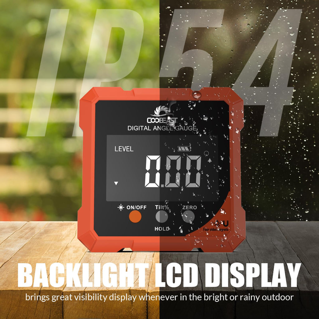 Digital Angle Finder with Laser 4-side Magnetic Angle Gauge Rechargeable