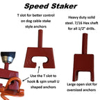 Keyfit Tools Ground Anchor Speed Staker Drill in Your Heavy Duty Spiral Ground Anchors in Seconds. Multi Functional Works On Dog Ties Tree Anchors Screw in Tent Stakes Solid Steel