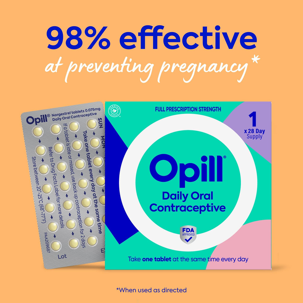 Opill Daily Birth Control Pills, OTC Progestin-Only, 28 Count