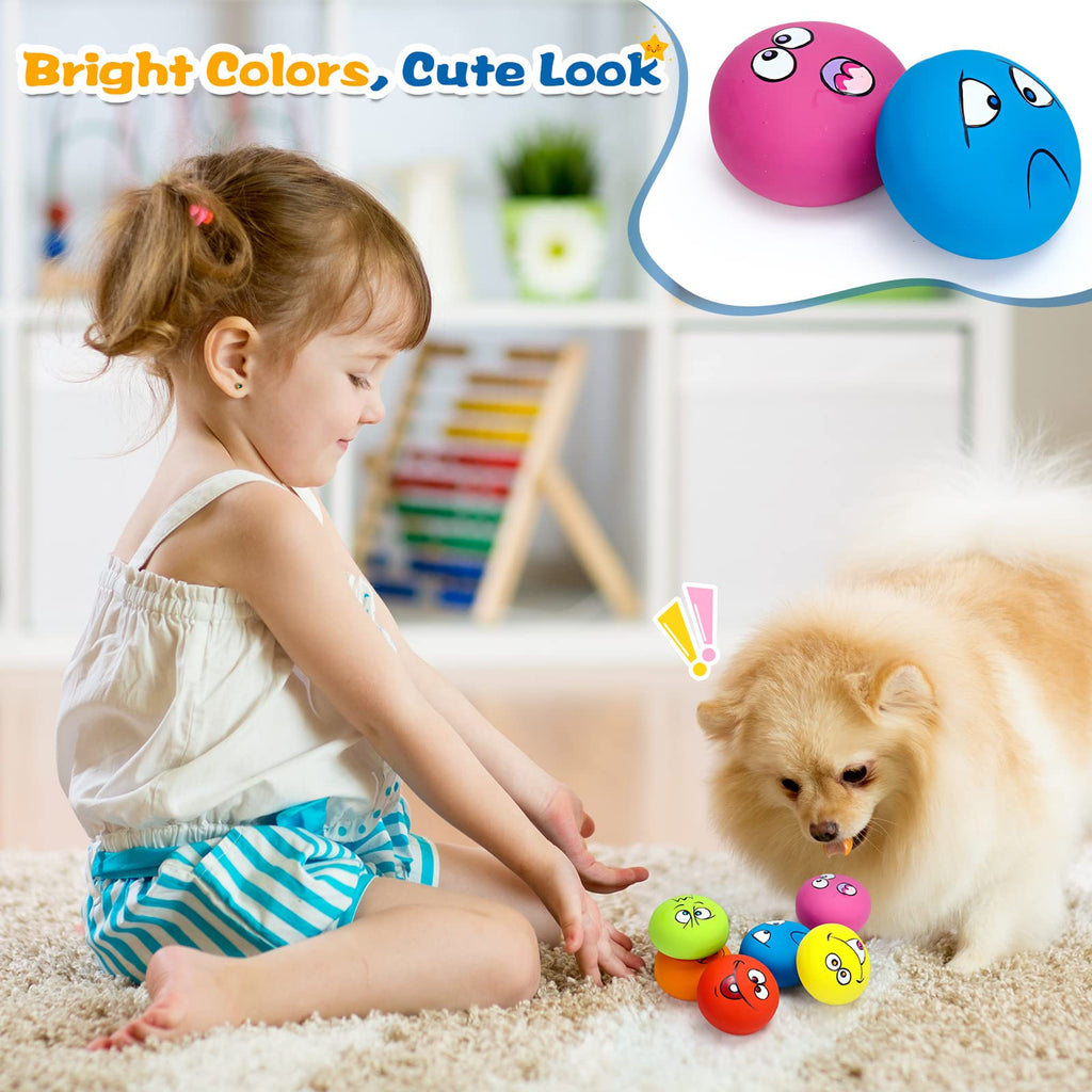 Hungdao 12 Pcs Squeaky Dog Toys, Small Dog Ball Bulk, Rubber Latex, Lively