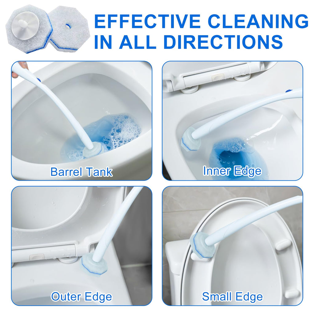60pcs Disposable Toilet Wand Refills for Clorox,Replacement Brush Heads Compatible With Most Toilet Wand Refill System,Upgrade Fiber Cleaner Heads for Closestool Cleaning.（not included brush rod）