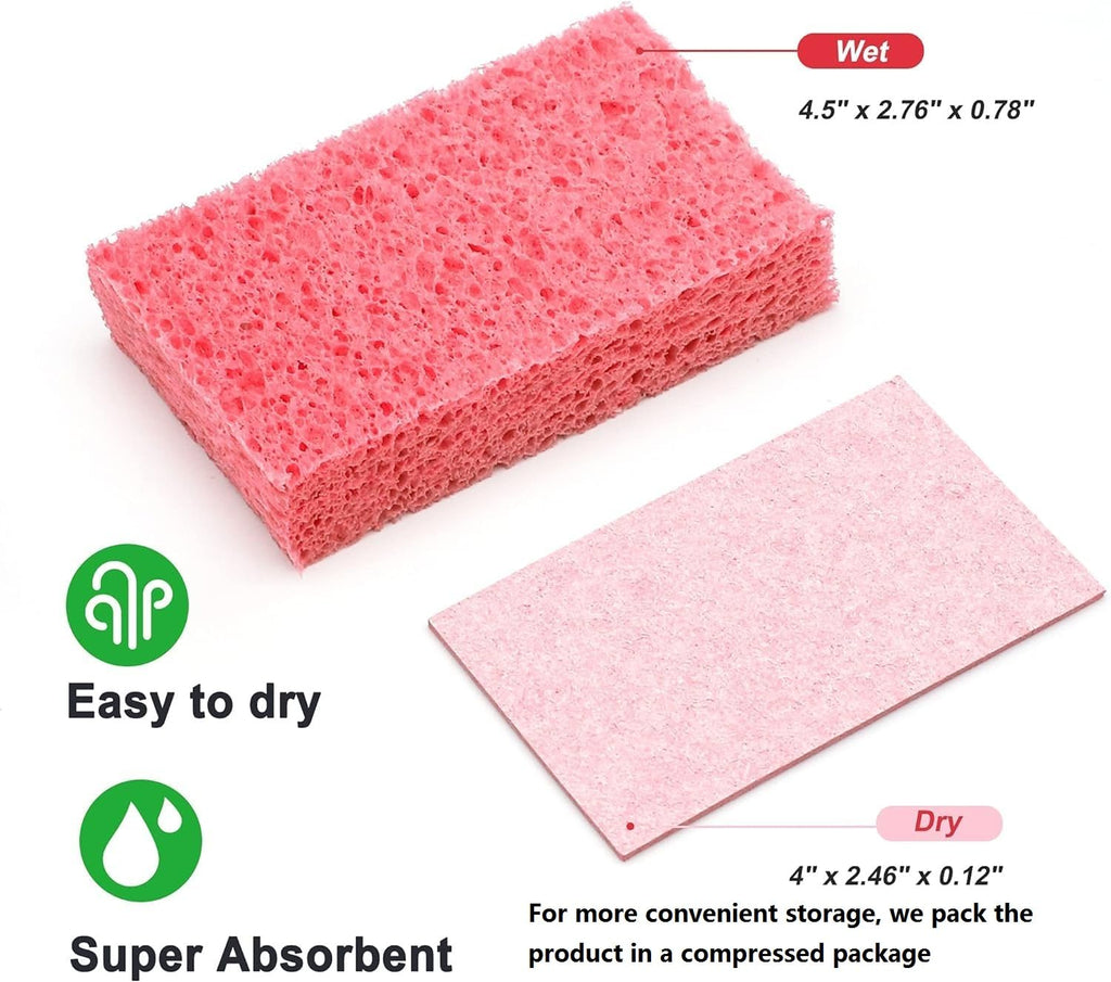 ARCLIBER Cleaning Sponge,Kitchen Sponges Pack,Non-Scratch Cellulose Sponge for Bathroom,Cars,Colorful Compressed Sponge (36 Pack)
