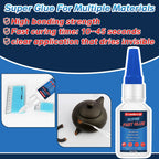 Super Glue 30 g, Superglue All Purpose, Instant Glue with Anti-Clog Cap, Strong Clear Adhesive for Plastic, Glass, Ceramic, Metal, Wood, DIY, Waterproof(Clear, 30 Grams * 1 Pack, Super Glue)