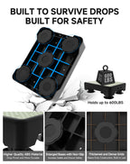 LIFTOZA Adjustable Step Stool for Adults, Noctilucent Bed Step Stools, 600 LBS Capacity Safety Step Platform, Indoor and Outdoor Steps for Seniors, Non-Slip Stepping Stool Elderly Assistance at Night