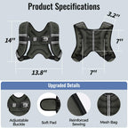 Zeerun Weighted Vest for Women & Men with Reflective Stripe and Adjustable Buckle, Comfortable & Durable Rucking Vest for Walking, Running & Strength Training, 8LBS-Gray
