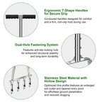 Qdreclod Core Aerator Lawn Tool Manual Lawn Aerator Tool with 4 Hollow Tines Non-Clogging Heavy Duty Plug Aerator for Soil Loosening Lawn Aeration, Revives Lawn Health,Garden Tool
