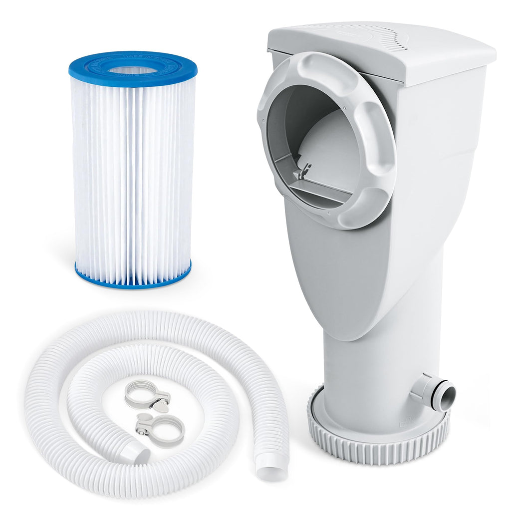 Funsicle SkimmerPlus 1,500 GPH 2-in-1 Filter Pump and Skimmer System for Above Ground Swimming Pools - Pool Cleaning and Maintenance