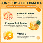 Feminine Balance Gummies, Probiotics Gummies for Women - pH Balance, Odor Control, Vaginal Flora & Digestive Health - Vaginal Probiotic with Vitamin C for Immune, Hawaiian Pineapple Flavor, 90 Gummies