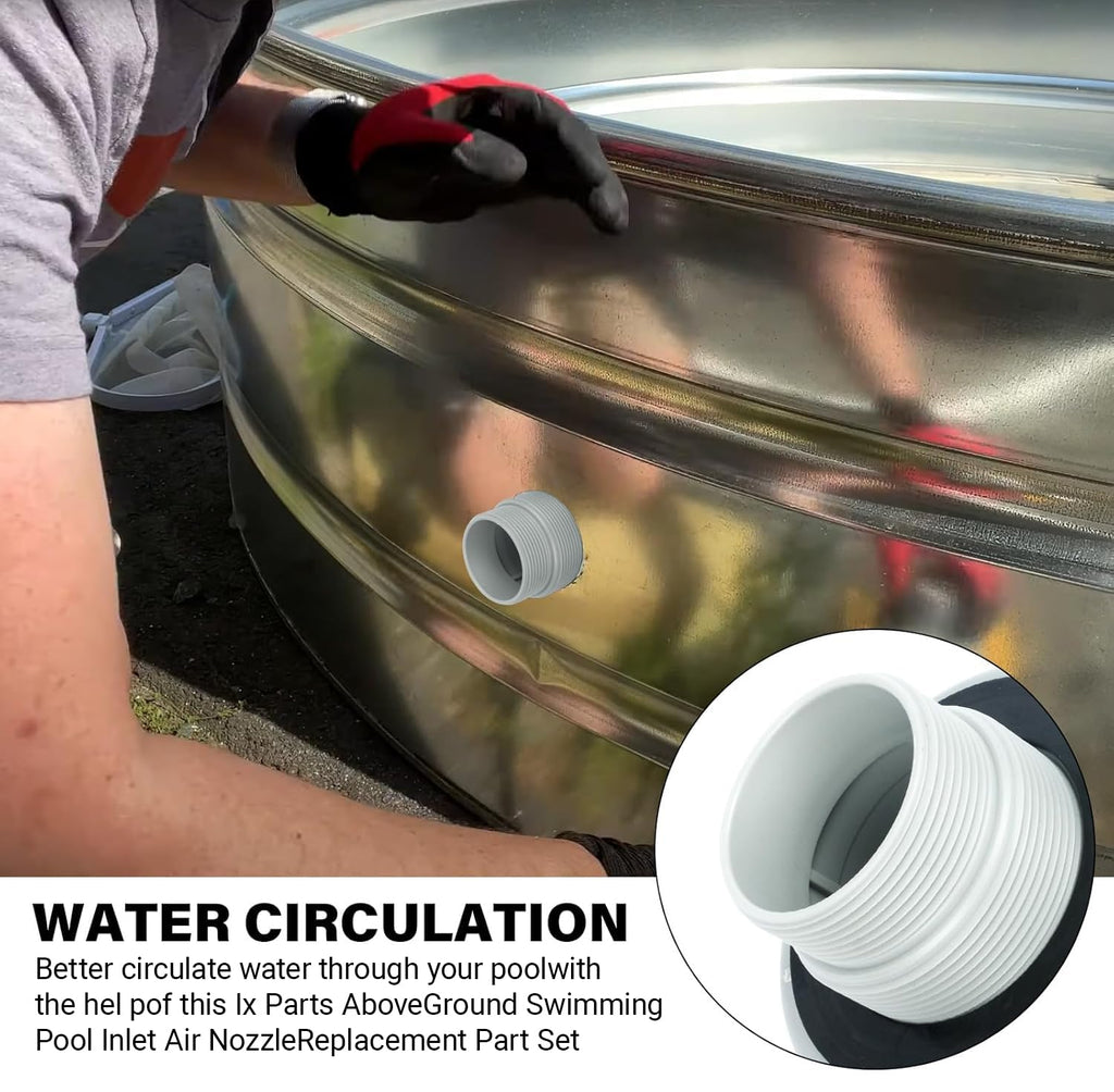 10746 （4 piece set）Strainer for Intex pool replacement parts, includes pool large filter parts 10744 10256 10255 threaded filter connector nut washer