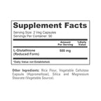 NusaPure Reduced Glutathione 500mg 180 Veggie Capsules (Vegan,Non-GMO) L-Glutathione