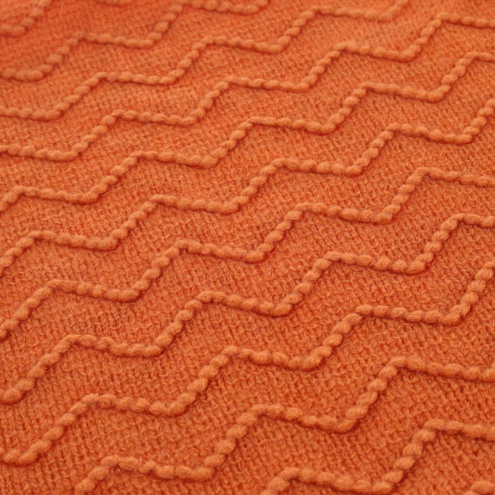 BATTILO HOME Burnt Orange Throw Blanket for Couch, Decorative Fall Throw Blanket with Tassels Halloween Throw Fall Decor, 50"x60"