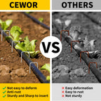 CEWOR 200 Pack Landscape Staples 4 Inches, Galvanized Metal Garden Stakes Landscaping Landscape Fabric Staples Sod Pins for Lawn, Barrier Fabric, Garden Fence, Ground Cover