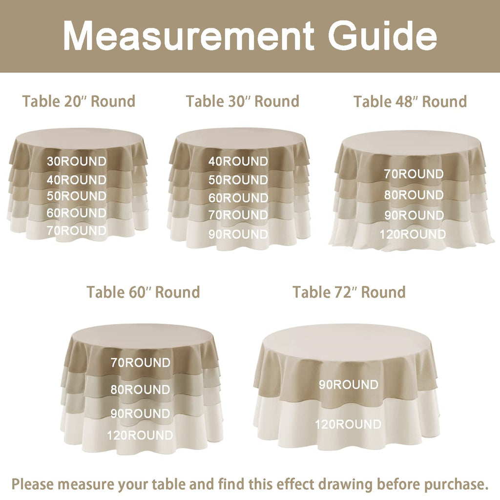 Hiasan Black Round Tablecloth 70 Inch - Waterproof Stain Resistant Spillproof Fabric Washable Table Cloth for Dining Room Kitchen Party