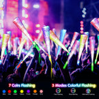 SHQDD 38 PCS Glow Sticks Bulk, Glow Fiber Optic Sticks, LED Light Wands, Glow in The Dark Party Supplies, Fiber Optic Wands for Weddings, Flashing LED Party Favors, Colorful Light Sticks