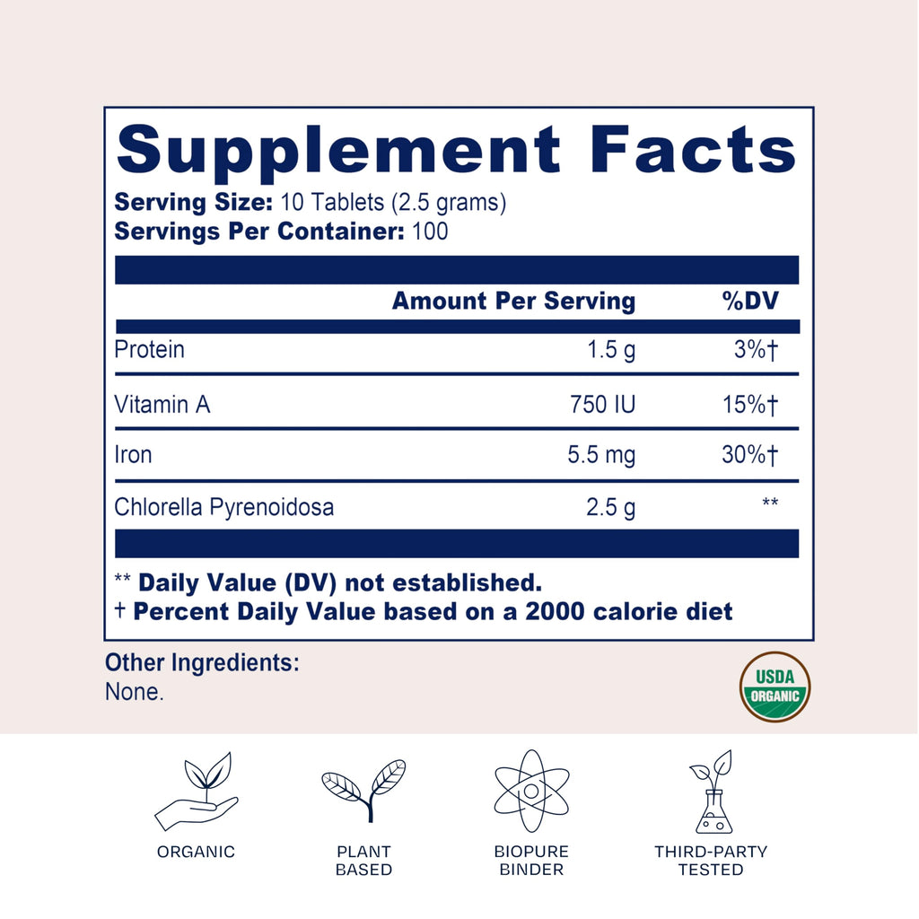 BioPure Chlorella Pyrenoidosa – 1000 Tablets