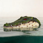 Benhurb Pond Floating Alligator Head Decoy, Pools Float Fake Gator Head Duck Detterent Crocodile Head Decoy for Koi Garden Yard Decoration Swimming Pool Animal Protector