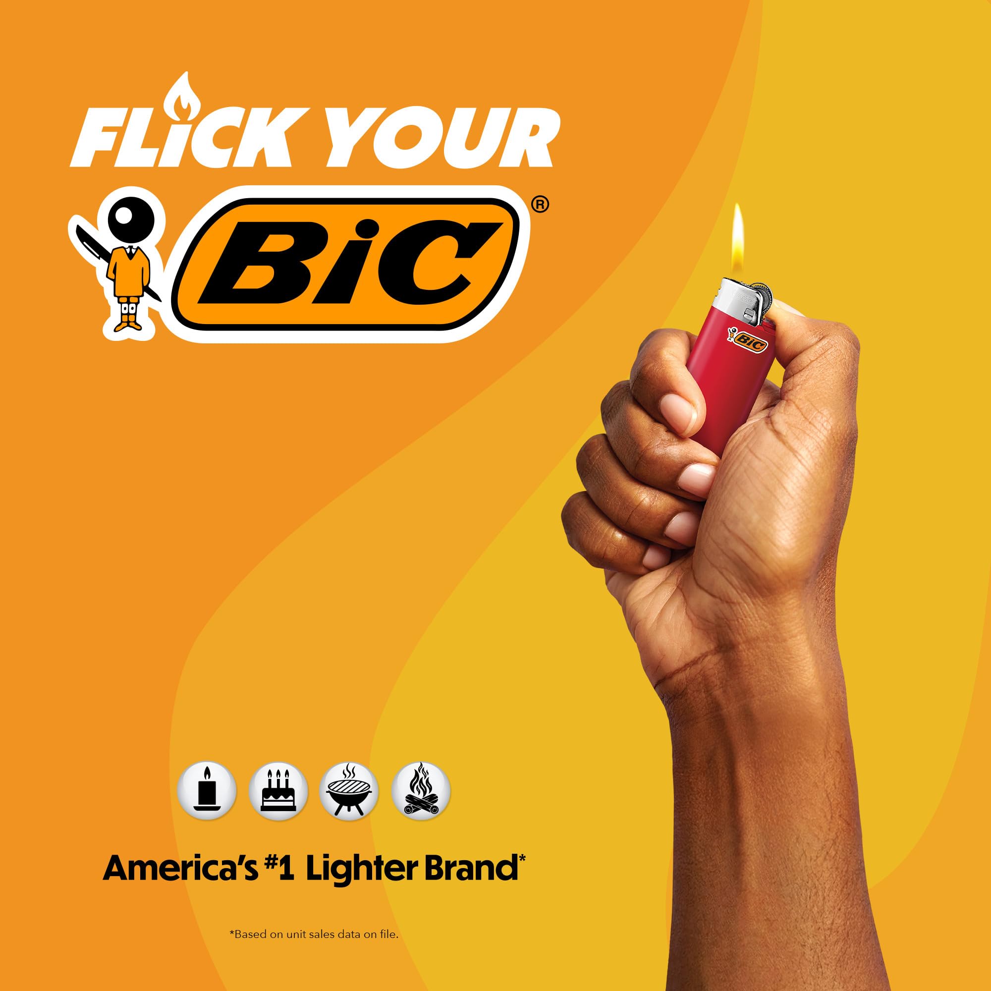BIC Classic Lighters, Pocket Style, Lighter for Candles, Purple Lighters (Packaging May Vary), 12 Count Pack