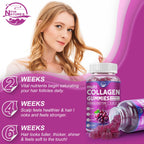 Nature's live Multi Collagen Peptides Gummies, Type I, II, III, V, X - Hydrolyzed Collagen Peptides Gummies, Supports Healthy Skin, Strong Nails & Thick Hair, Grape Blueberry Flavor, 60 Count