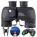 10x50 Marine Binoculars with Rangefinder for Adults - IPX7 Waterproof BAK4 Prism FMC Lens Binoculars with Compass and Shoulder Harness Strap for Navigation Hunting Bird Watching