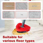 DLAIMI Mop Handle Replacement for Ocedar, 4 Section 30" to 58" Extendable Length Mop Stick for Ocedar Spin Mops Refills and Brooms Floor Cleaning, Include Base and Scrub Brush