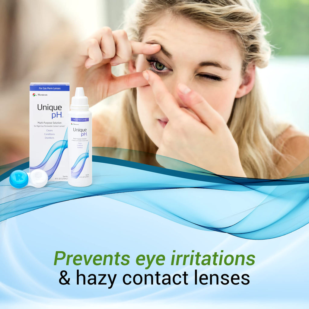 Menicon Unique pH Multi-Purpose Contact Lens Solution With Lens Case (4 Fluid Ounces)