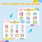 JoyCat Double-Sided Magnetic Number Tracing Board - 2-in-1 Numbers 1-20 Writing Toys for Toddlers & Kids, Preschool Math Manipulatives, Kindergarten Educational Learning Gifts for 3-5 Year Olds