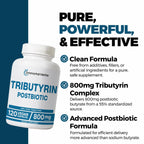 Immortal Herbs Tributyrin Supplement 800mg, Advanced Butyrate Form, 55% Standardized, More Effective Delivery Than Sodium Butyrate, 120 Capsules, Non-GMO & Gluten Free Postbiotic Supplement