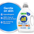 all Liquid Laundry Detergent for Sensitive Skin, 2X Concentrated, 90 Loads