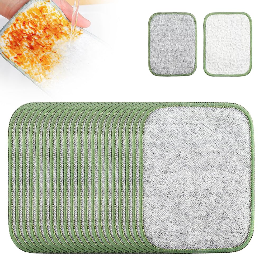 PETUPS Multipurpose Wire Dishwashing Rags for Wet and Dry, 2026 Reusable Metal Scrubbing Pads Sponge Cloths Towels Clean, Non Scratch Wire Dishcloth for Kitchen, Sinks, Pots, Pans (20pcs)