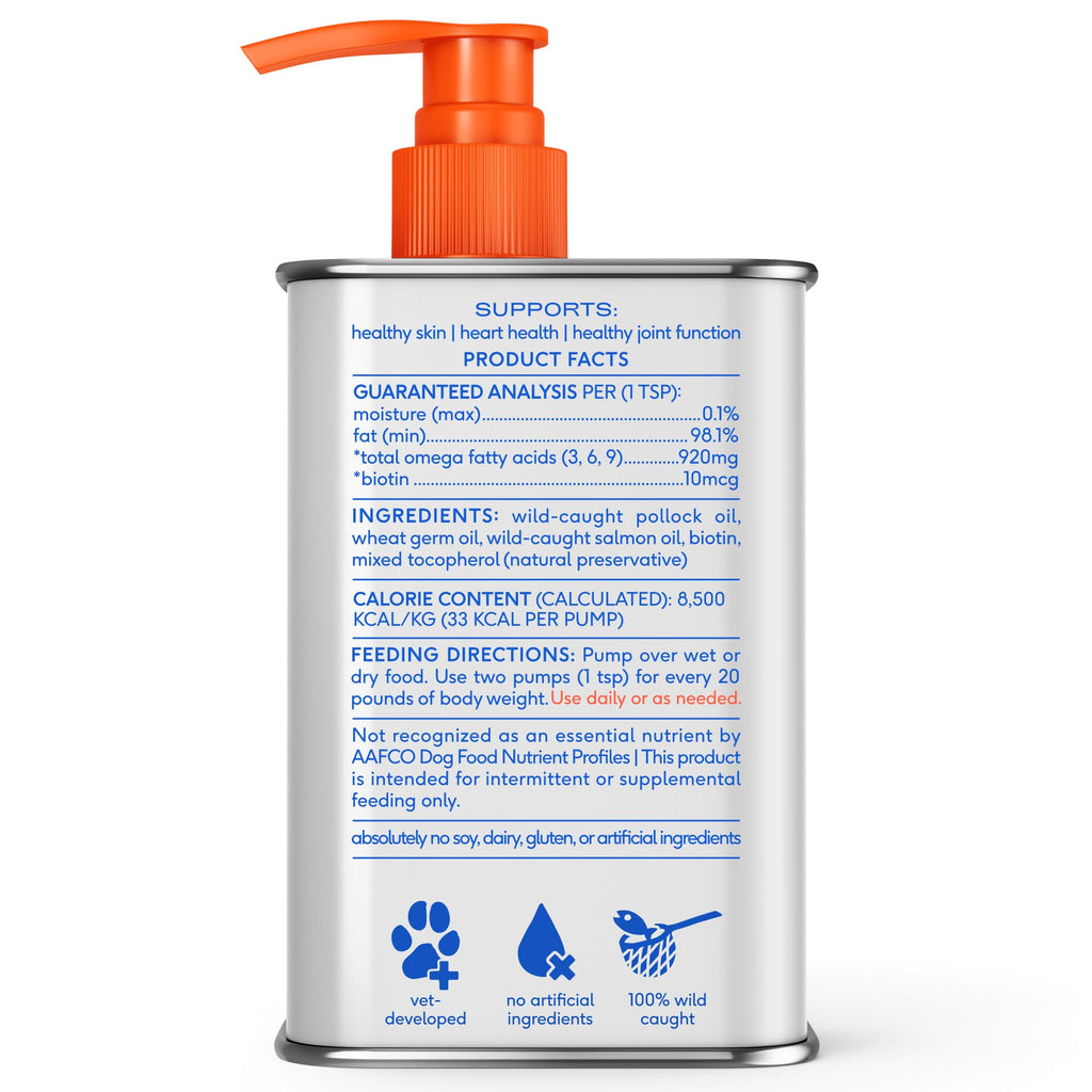 Native Pet Omega 3 Fish Oil for Dogs - Skin, Coat & Joint Support - 8 Oz