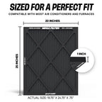 PuroAir MegaFilter - 20x25x1 Air Filter MERV 13 Activated CarbonTech Defense - Heavy Duty 3 Layer Furnace Filters Allergens, Pollen, Dust, Pet Dander, Smoke, Odors - HVAC Air Filter 20x25x1 (2-Pack)
