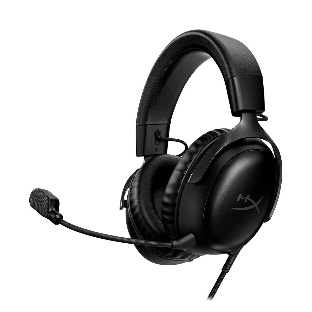 HyperX Cloud III – Wired Gaming Headset, PC, PS5, Xbox Series X|S, Angled 53mm Drivers, Spatial Audio, Memory Foam, Durable Frame, Ultra-Clear 10mm Mic, USB-C, USB-A, 3.5mm – Black