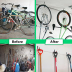 Etoolia Heavy Duty 16 Pack 4.5 Inches Garage Utility Hooks for Bike Storage, 5.7 Inches Wall Mount Screw Ceiling Hooks - Hanger for organizing Bikes, Ladder, Extension and Power Tools