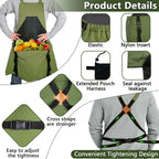 Tintsabo Gardening Apron, Harvest Apron Gardening Gifts for Men Gardening Apron with Pockets for Women, Green