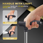 BigAlex Alloy Folding Cane with Seat, Lightweight Adjustable Walking Cane with Seat, Cane Seat with LED for Seniors, Cane Chair for Woman/Man,Anti-Slip Walking Stick for Seniors