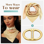 Cicy Bell Womens Scarf Ring 18K Gold Plated Elegant Oval Pig-Nose Shaped Silk Scarf Clips with Rhinestones Stylish Scarf Holder