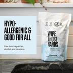 Wipe Those Hands On-The-Go Sanitizing Wipes - 4 Packs of 30 Individually Wrapped Wipes, 120 Total - Alcohol & Fragrance-Free - Kills Germs Fast - Travel Friendly