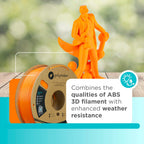 Polymaker ASA Filament 1.75mm Orange, 1kg ASA 3D Printing Filament, Heat & Weather Resistant - ASA 3D Printer Filament Perfect for Printing Outdoor Functional Parts