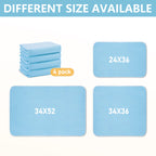 DAHAPYBOO Washable Underpads, 34"x52" 4 Pack Incontinence Bed Pads, Heavy Absorbency Reusable for Elderly, Kids, Adults and Pets, Waterproof Quick Drying for Bed, Sofa, Floor