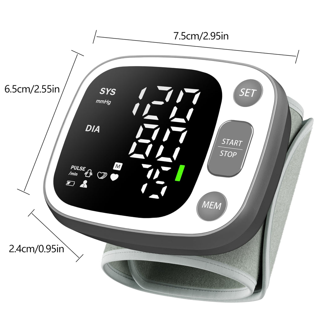 Oklar Wrist Blood Pressure Monitor, FDA Cleared Rechargeable BP Machine