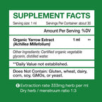 Yarrow Herb Tincture, Organic Yarrow Extract Liquid Drops, Alcohol-Free Achillea Millefolium Herbal Supplement for Women, GMP Certified, Vegan, Non-GMO, Gluten-Free, 1 Fl Oz